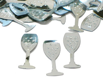 Silver Champagne Glass Confetti